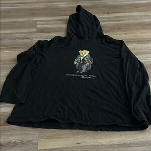 Ralph Lauren Black Hoodie with Polo Bear
